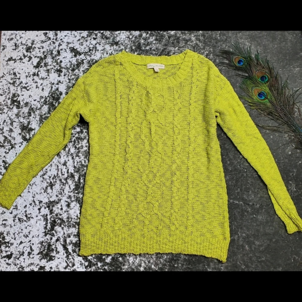 Staring at Stars Cable‎ Knit Neon Sweater